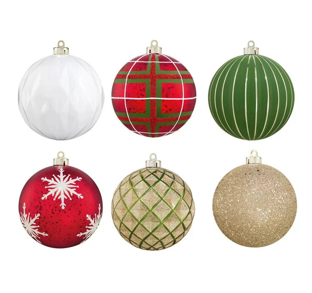 CG Hunter Holiday 6-Piece Shatter Resistant 6-inch Ornaments Red/Green