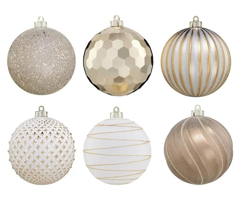 CG Hunter Holiday 6-Piece Shatter Resistant 6-inch Ornaments Gold Metallic