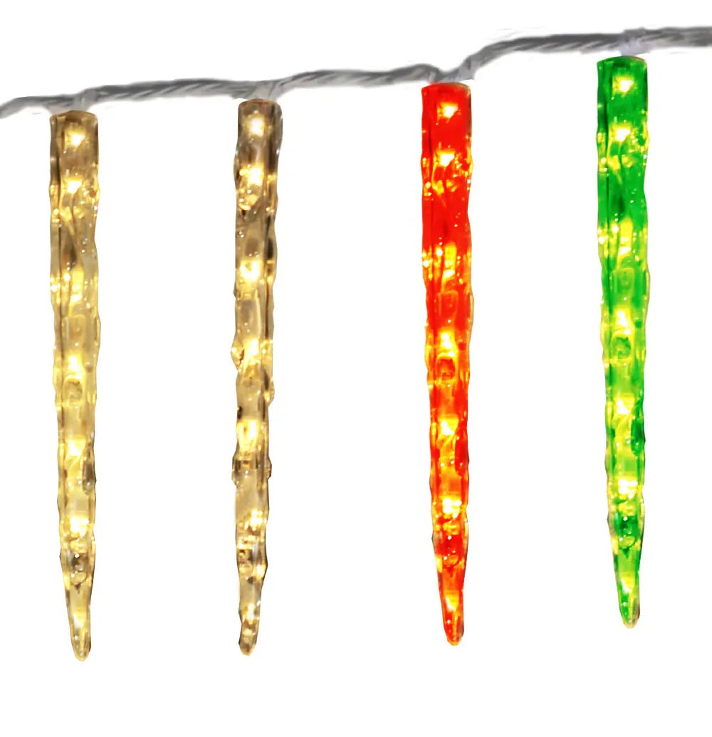 GE Color Choice 20-Count Dual Color 100 LED Ice Crystal Icicle Lights Multi/White