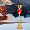 7-FT Holiday Lamp Post Red Holiday Bow with 150 LED Lights