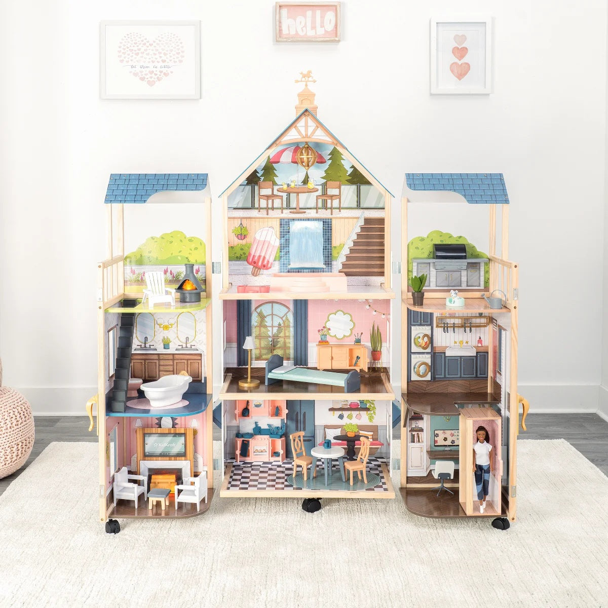 KidKraft Secret Reveal Wooden Mansion with over 47 Accessories