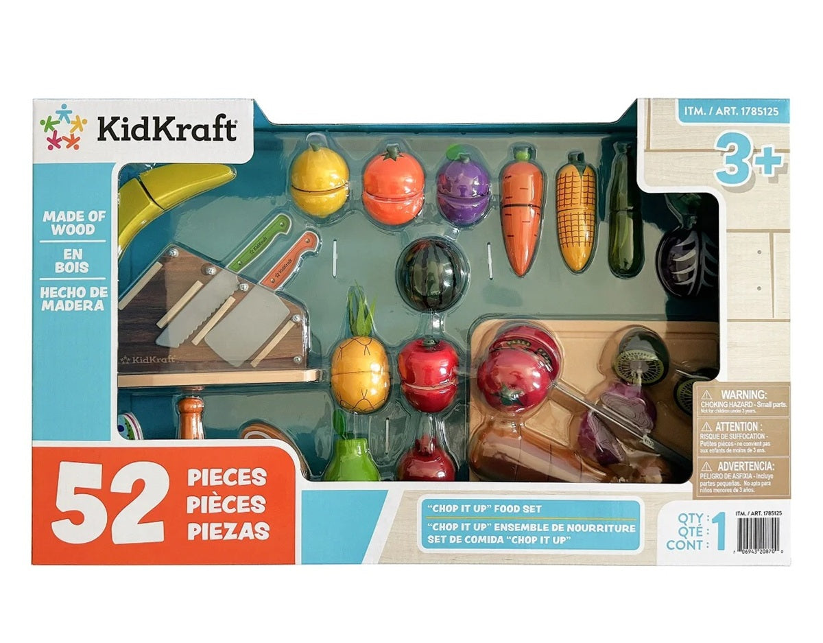 KidKraft Chop It Up 52-Piece Wooden Play Food Set