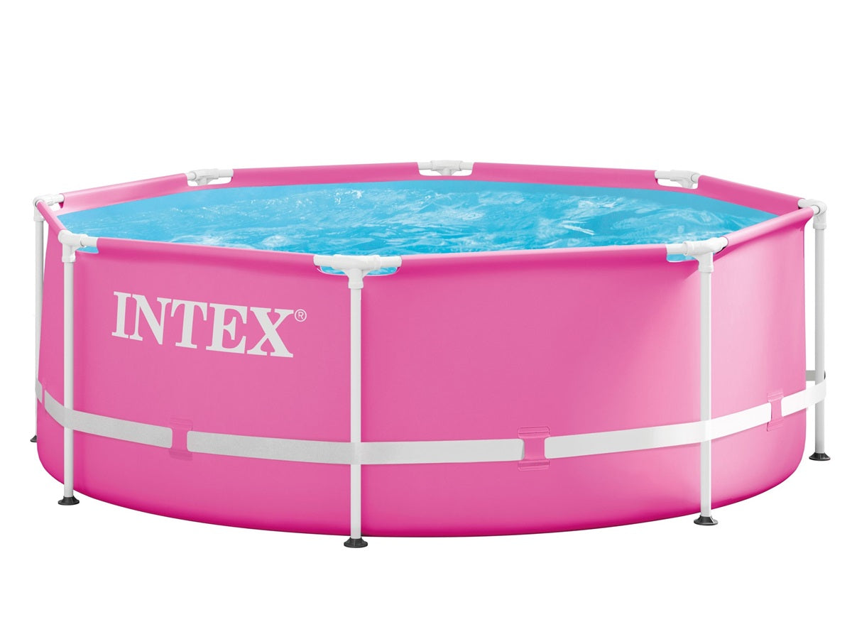 Intex 8FT X 30IN PINK Metal Frame Above Ground Swimming Pool