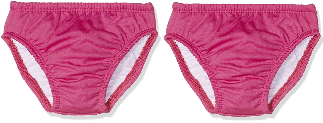 2-Pack Solid Pink Reusable Swim Diaper, Medium, 6-12 Months, 17-22 pounds
