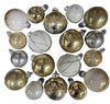 Mercasia 18-Pieces Hand Decorated Glass Ornaments in Gold and White