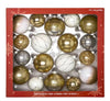 Mercasia 18-Pieces Hand Decorated Glass Ornaments in Gold and White