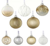 Mercasia 18-Pieces Hand Decorated Glass Ornaments in Gold and White