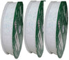 3PK-Kirkland Wire Edged White Sheer Ribbon with Glitter Accents 50 yd X 1.5 in