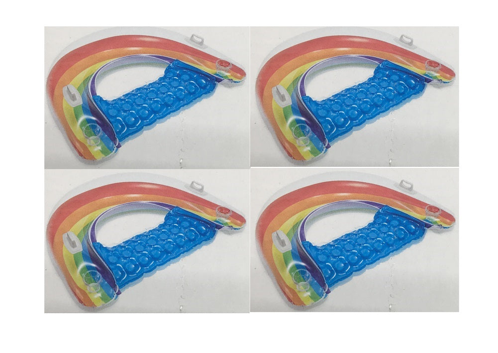 4 Pack Rare HTF RAINBOW Color New INTEX Sit N Float Inflatable Pool Raft Chair Lounge