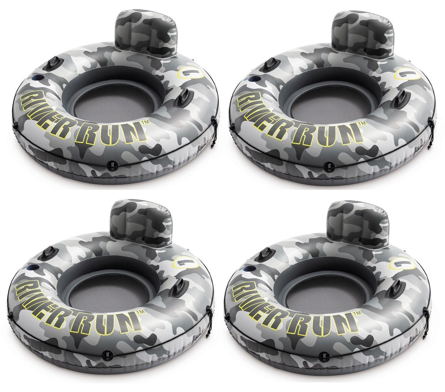Intex Camo River Run 1 Inflatable 53-inch Floating Lake Tube Camo 4-pack