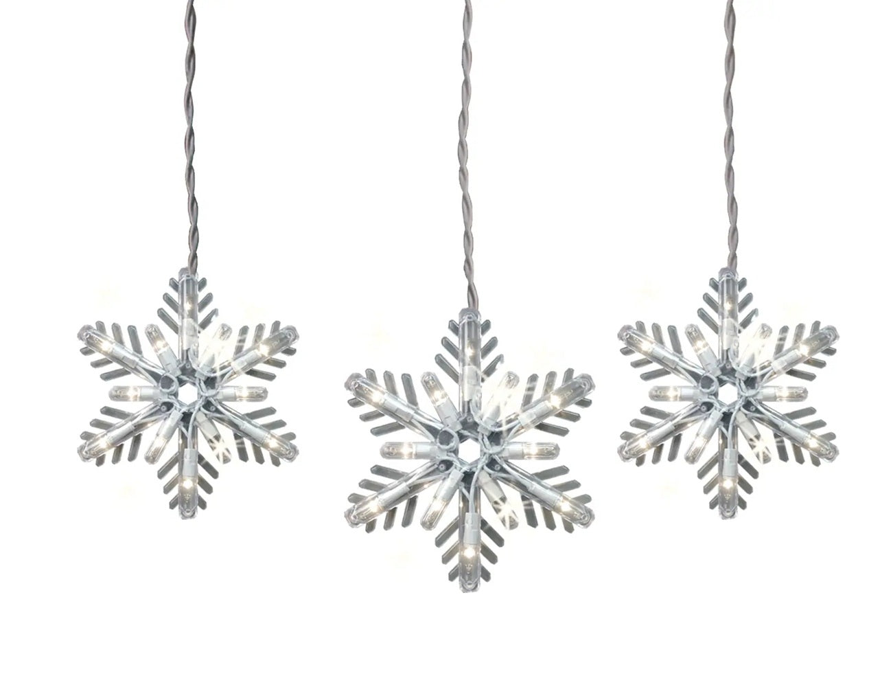 GE StayBright Random Sparkle 8-Count 96 LED Snowflake Icicle Lights Warm White