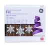 GE StayBright Random Sparkle 8-Count 96 LED Snowflake Icicle Lights Warm White
