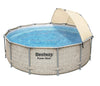 Bestway 13' x 42" Power Steel Frame Above Ground Round Swimming Pool Set