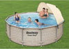 Bestway 13' x 42" Power Steel Frame Above Ground Round Swimming Pool Set