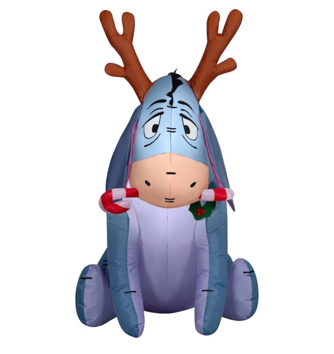 Disney 4-FT Tall Eeyore in Reindeer Ears Holding Candy Cane Christmas Inflatable