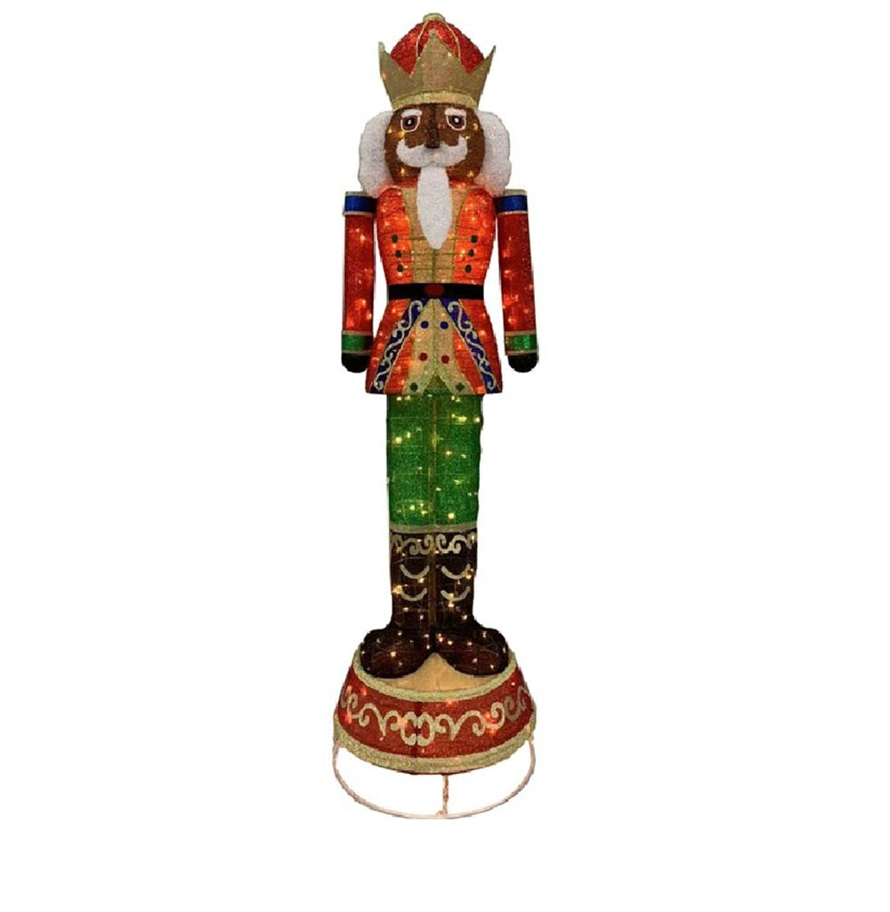 Holiday Living 8-FT Pop-Up Twinkling Nutcracker Yard with White LED Lights