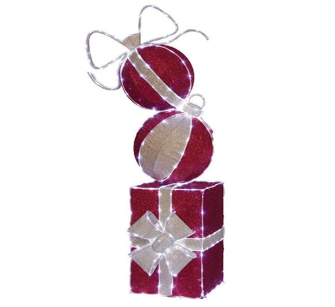 Holiday Living 6-Foot Ornament Gift Stack Decoration with White LED Lights