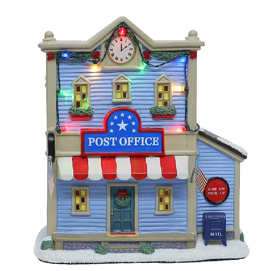 Carole Towne Lighted Town Post Office Christmas Village Scene 5968049