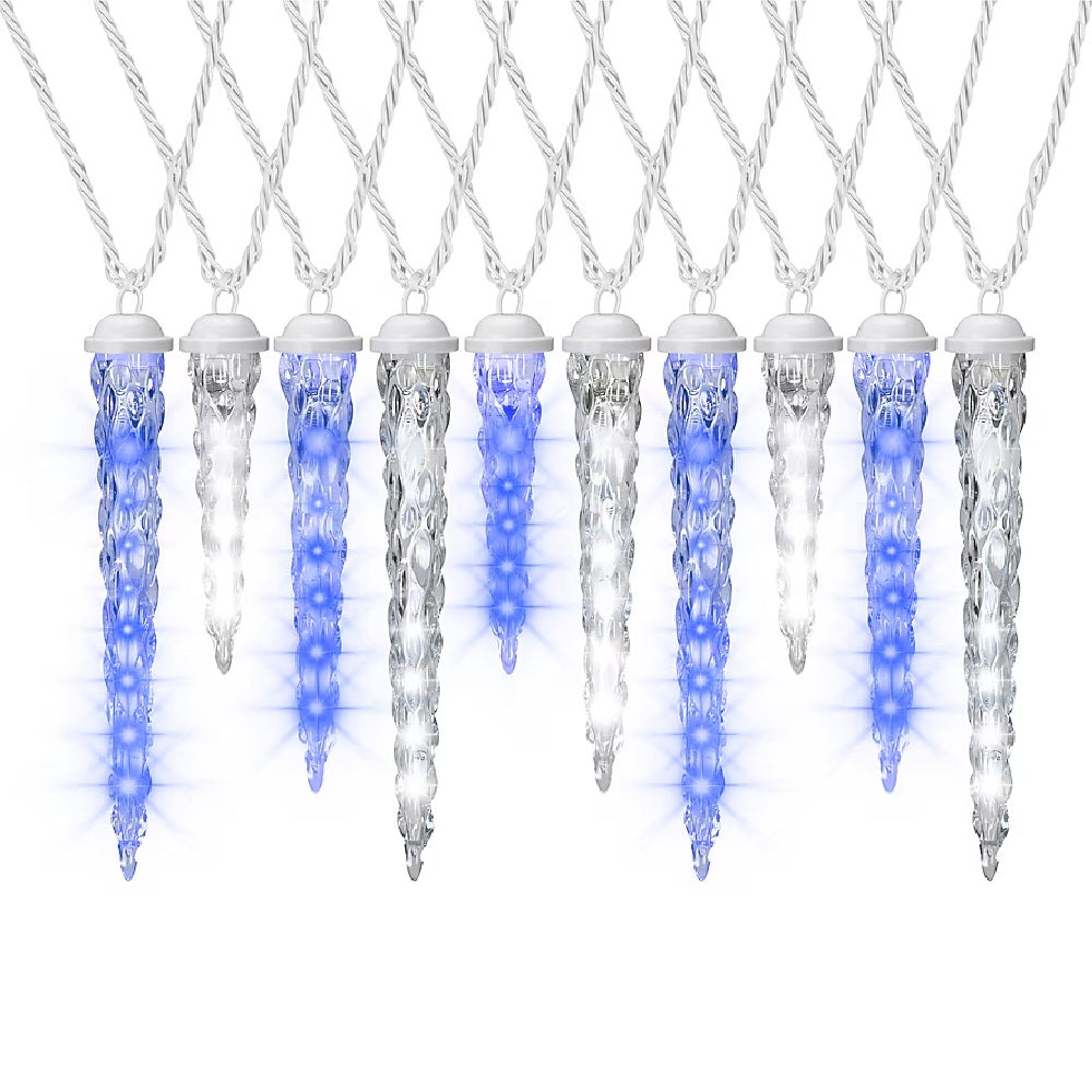 Gemmy LightShow ShootingStar Icicle Light String 10-Count Icicles White/Blue
