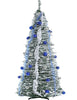 Premium 6ft Artificial Pre-Decorated Lighted Popup Christmas Tree in Blue/White