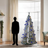 Premium 6ft Artificial Pre-Decorated Lighted Popup Christmas Tree in Blue/White