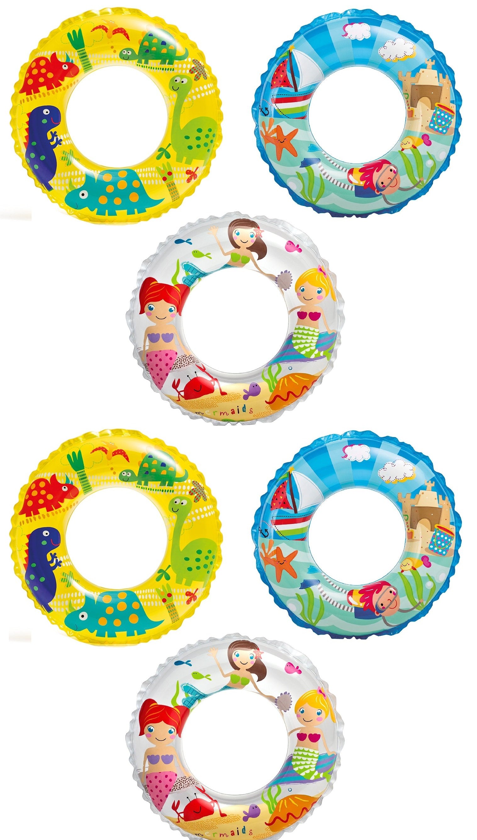 Intex Recreation 59242EP Ocean Reef Transparent Rings, Pack of 6