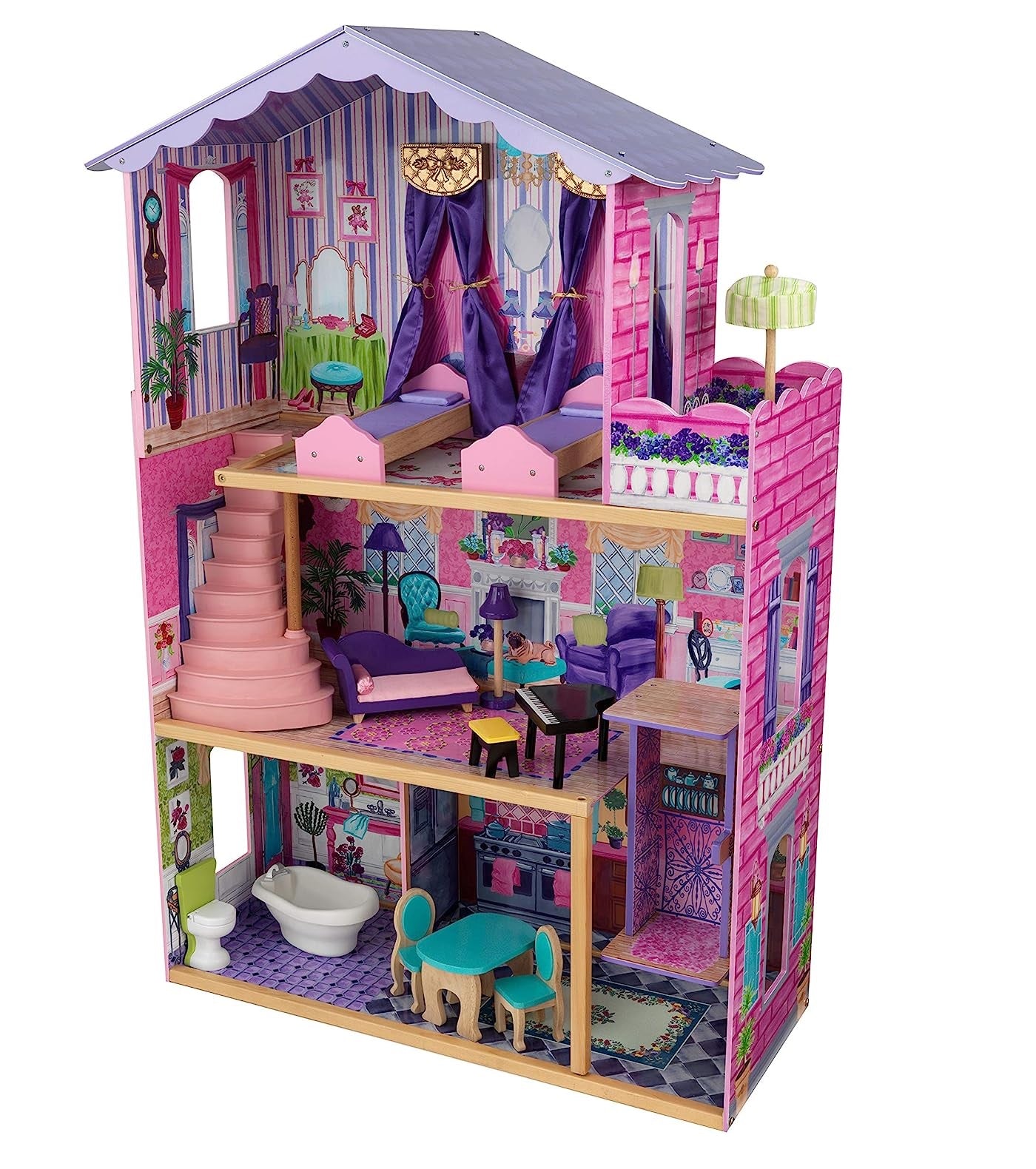 KidKraft My Dream Mansion Wooden Dollhouse with Elevator 13 Accessories