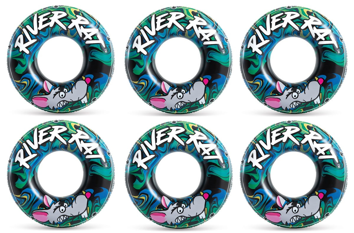 6-Pack Intex River Rat 48-Inch Inflatable Tubes For Lake-Pool-River  6 x 68209E