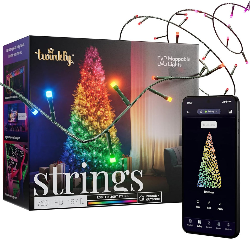 Twinkly Strings  750 LED RGB LED Light String 197-Feet App-Controlled