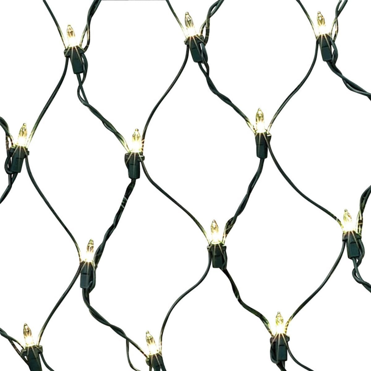 GE ConstantON 300-Count Clear Mini Incandescent Net Christmas Lights Green Wire