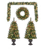 Holiday Living 4-Piece Holiday Decor Set with 2 Trees, Garland and Wreath