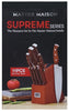 Supreme Series 11-Piece Wood Handle Knife Set in Walnut Block Integrated Sharpener