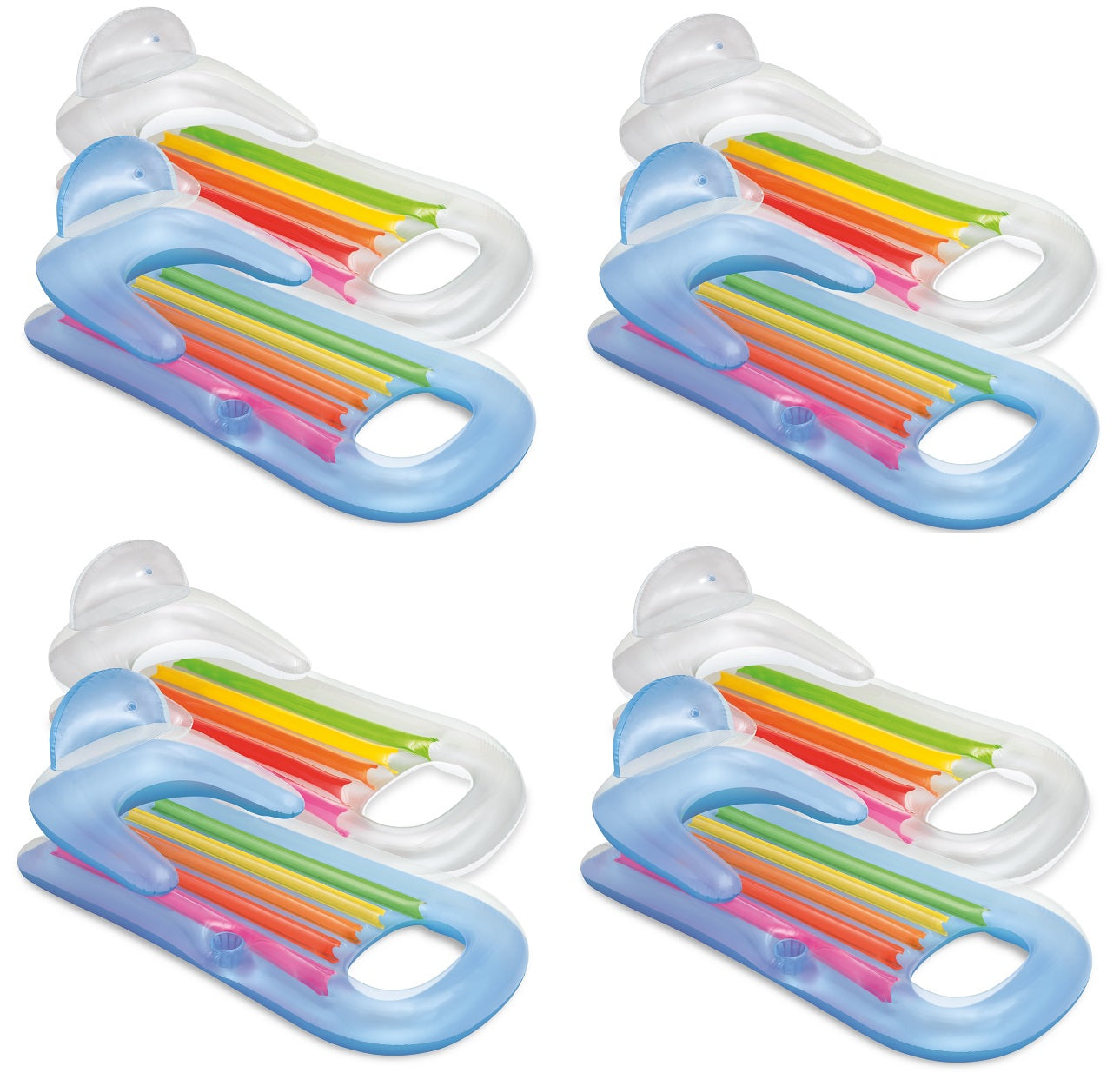 Intex King Kool Lounge Swimming Pool Lounger with Headrest (8 Pack)