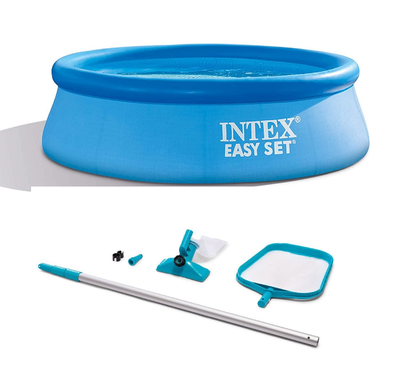 Intex Easy Set 8ft x 30in Inflatable Pool and Pool Cleaning Maintenance Kit