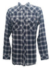 Dickies Men's Flannel Long Sleeve Button Down Shirt, Dark Navy, Small