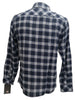 Dickies Men's Flannel Long Sleeve Button Down Shirt, Dark Navy, Medium