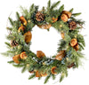 Red Co 26-inch Artificial Light-Up Christmas Wreath with Oranges Battery-Operated