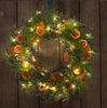 Red Co 26-inch Artificial Light-Up Christmas Wreath with Oranges Battery-Operated
