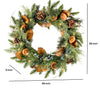 Red Co 26-inch Artificial Light-Up Christmas Wreath with Oranges Battery-Operated