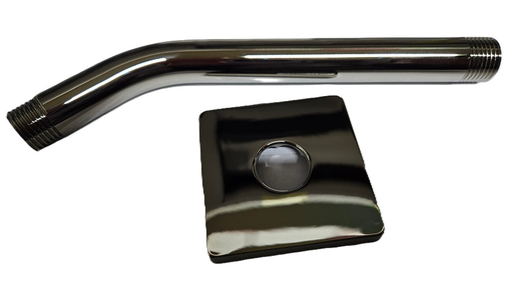 Fluid 8" Shower Arm with Square Escutcheon PVD-PN 6017008