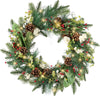 Red Co 26-inch Artificial Light-Up Decorated Christmas Wreath Battery-Operated