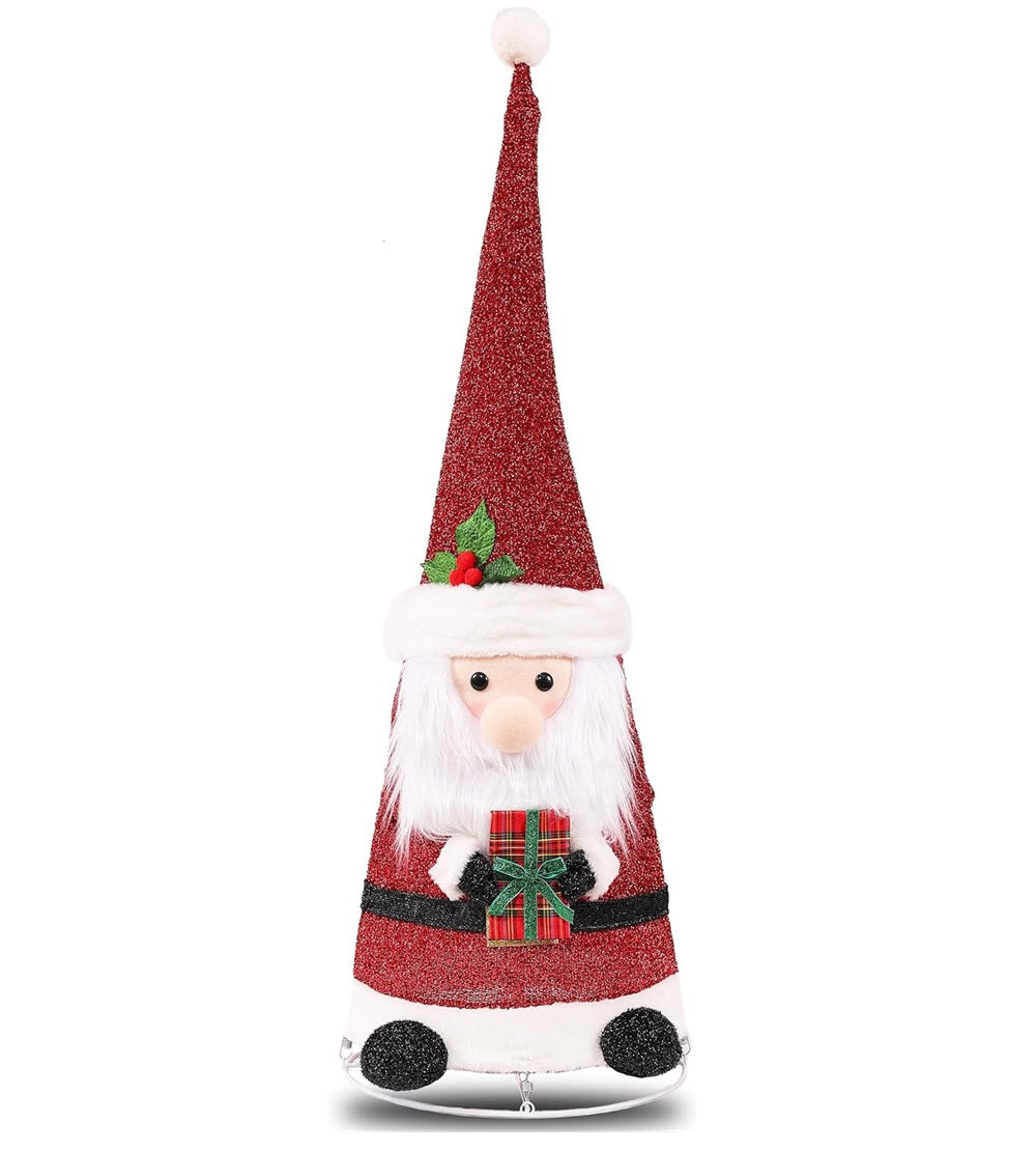 45-inch Tinsel Santa Claus Christmas Decor with LED Lights (Red & White)