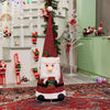 45-inch Tinsel Santa Claus Christmas Decor with LED Lights (Red & White)