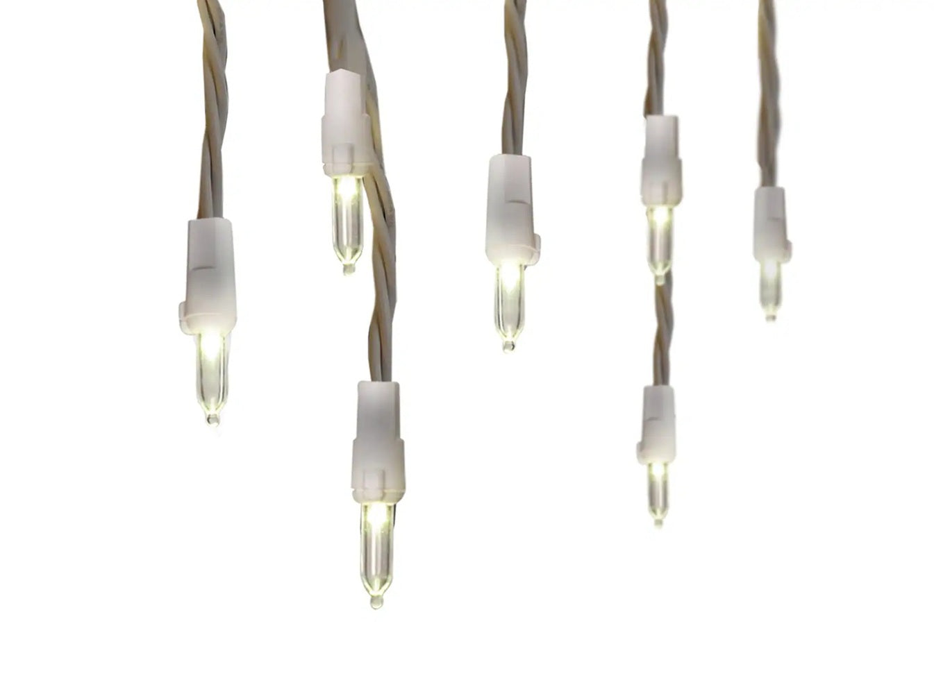GE StayBright 300-Count LED Constant Warm White Icicle Lights with White Wire