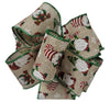 3pk-Kirkland Wire Edged Christmas Gnome Burlap Ribbon 50yards X 2.5inch