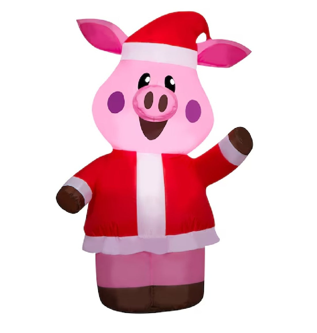 Holiday Living 3.5-ft Lighted Waving Pig in a Santa Suit Christmas Inflatable