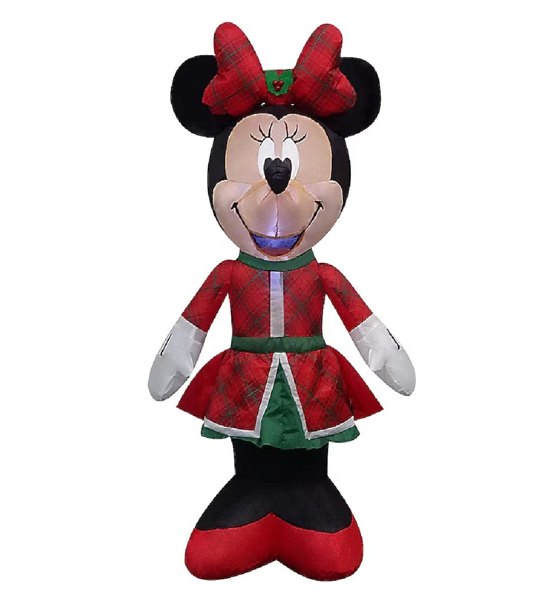 Gemmy 3.5 FT Lighted Minnie Mouse Wearing her Plaid Dress Christmas Inflatable
