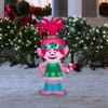 Gemmy 4-ft Poppy Troll in Green Dress Holding Candy Cane Christmas Inflatable