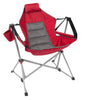 Swing Chair Lounger with Wide Seat and Adjustable Backrest in Red