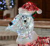 Home Accents Holiday 4ft Iridescent Twist LED Dog in Santa Suit
